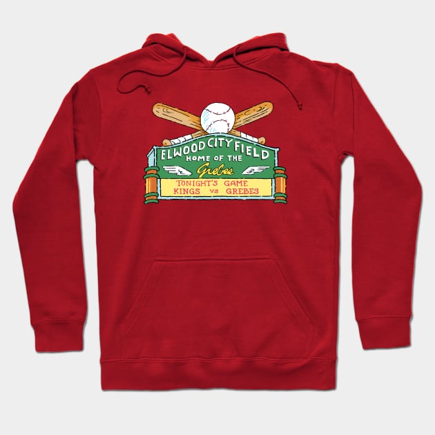 Elwood City Field "Home of the Grebes" Hoodie by tolonbrown